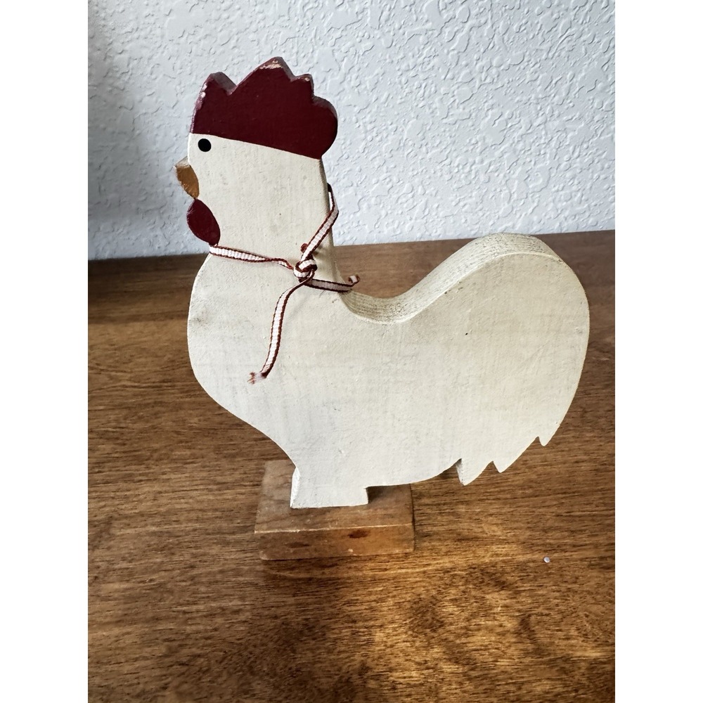Wooden Rooster/chicken Folk Art Farmhouse Cottage Vintage